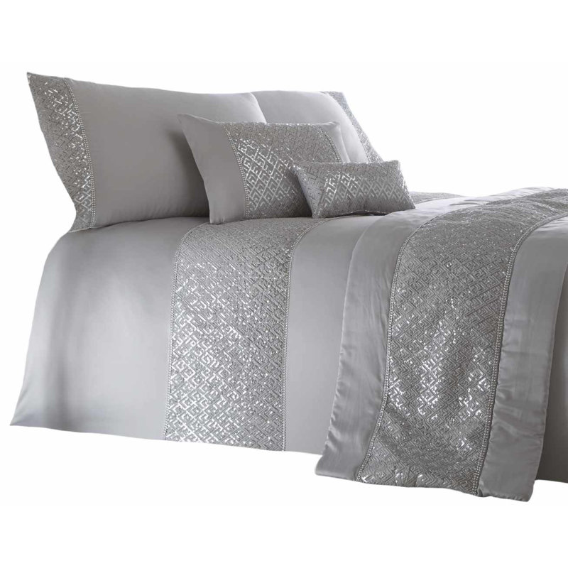 Anwen Chevron Scatter Cushion with Filling, Silver, 18 x 32cm