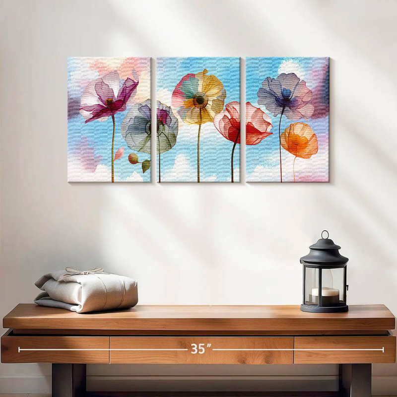 Harnek Spring Momentum Poppies In Bloom I, H 12 po x l 26 po