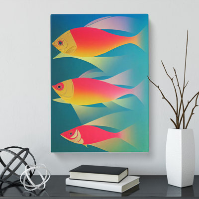 Amado Fish Cubism - Wrapped Canvas