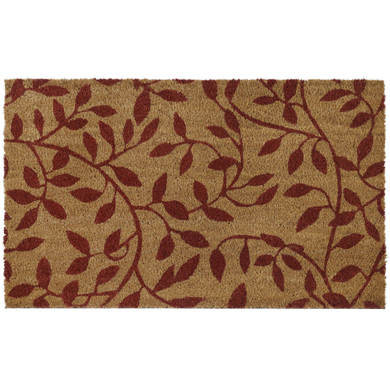 Tapis d'extérieur antidérapant Godbold Leaves Coir 30 po x 18 po