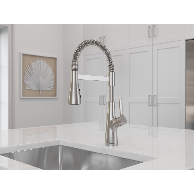 Neera Culinary Look Pull Down Single Handle Kitchen Faucet, Stainless Steel