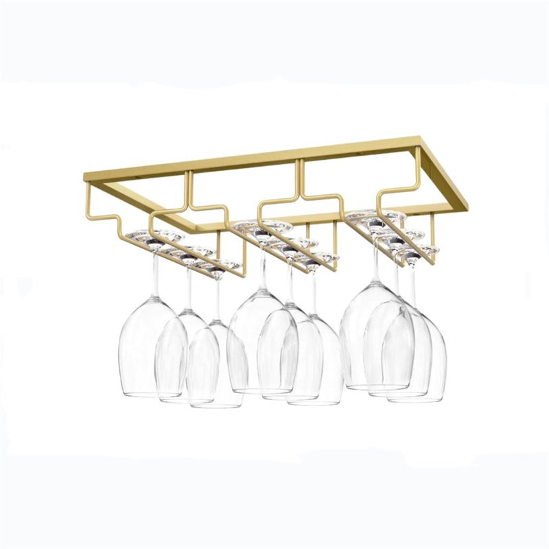 Wall Mounted Wine Glass Rack Gold