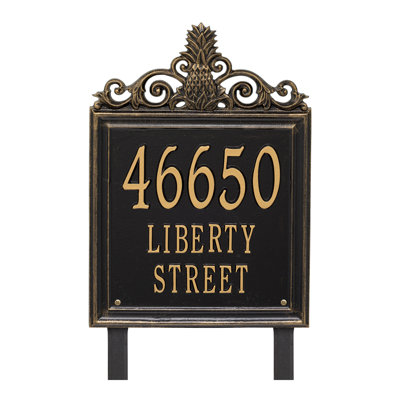 Plaque d'adresse sur 3 lignes Lanai Pineapple