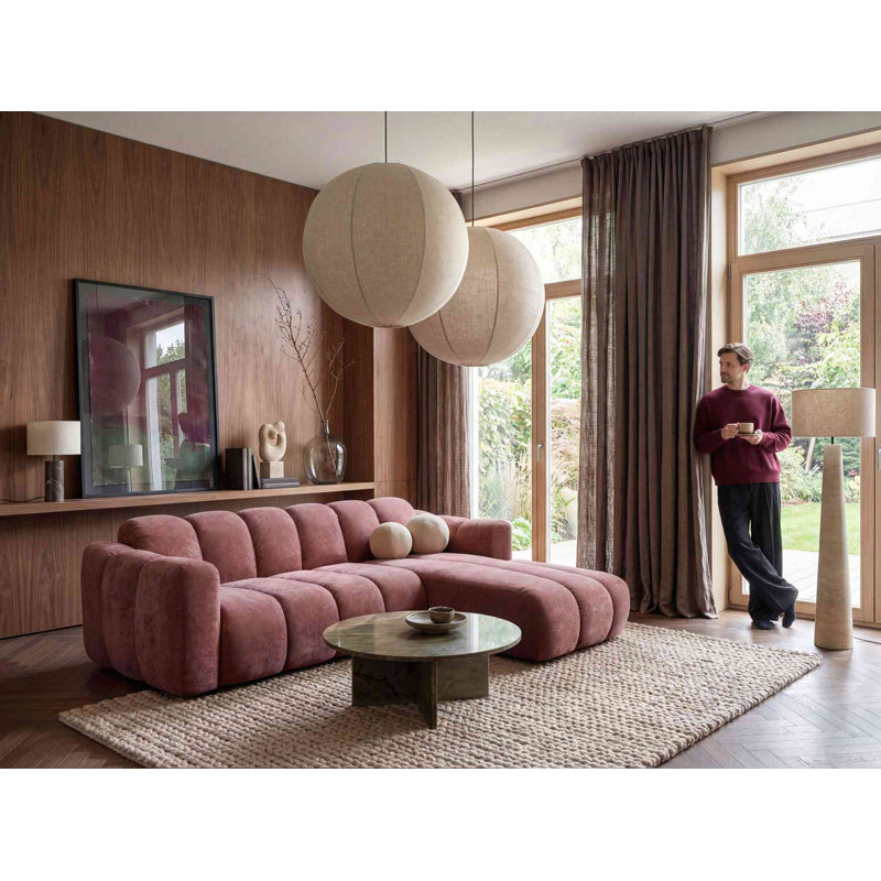 Michell 6 Seater Sofa Bed, Red, Right Hand Facing