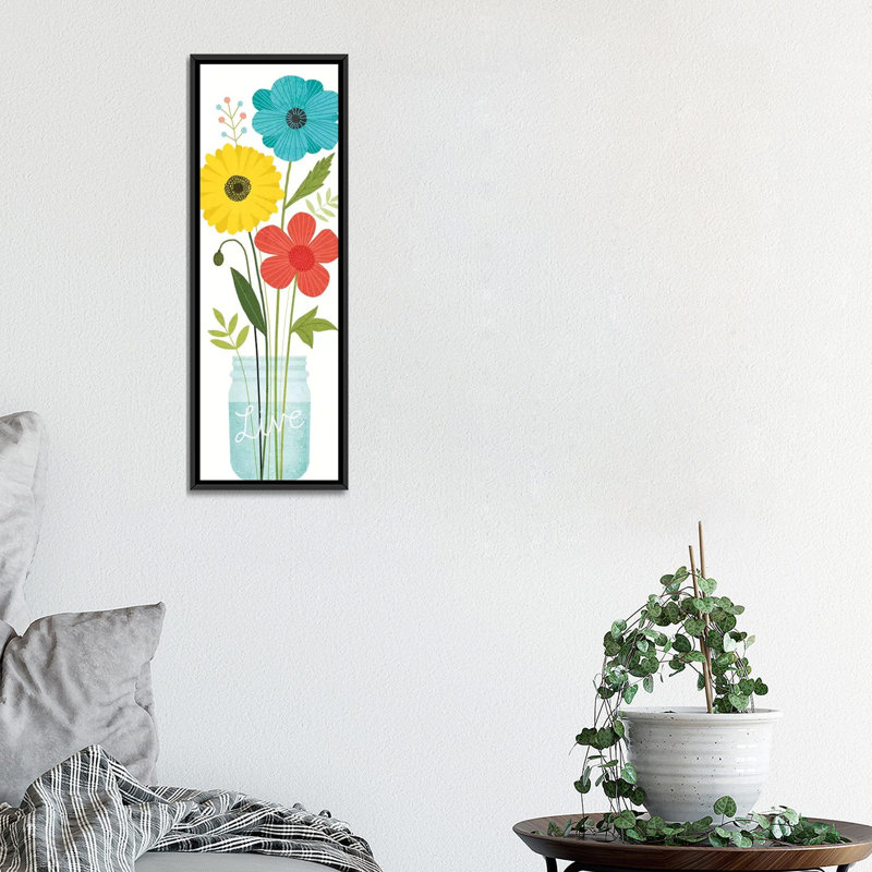 «Seaside Bouquet IX», impression sur toile, H 60 po x l 20 po x P 1,5 po, Toile avec cadre noir