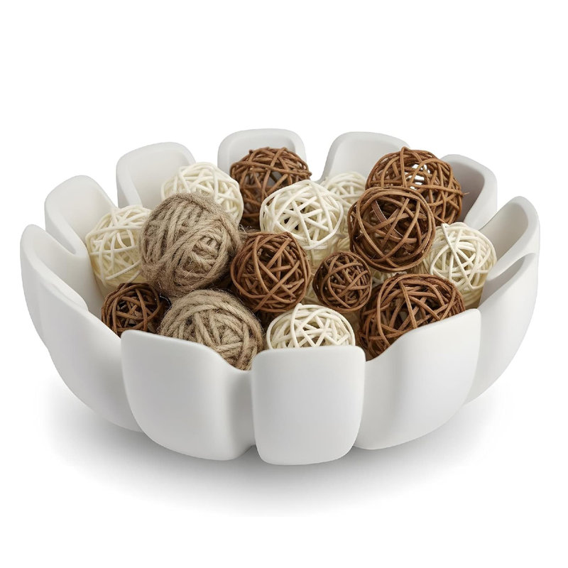 Ceramic Decorative Bowl, White