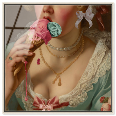 Marie Ice Cream Canvas Food & Beverages Print by Oliver Gal