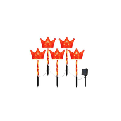 LED Christmas Solar Lights Christmas Classic Elements Shape Warm Color Mode Solar Ground Lights Holiday Outdoor Garden Yard Decoration One Tow Five
