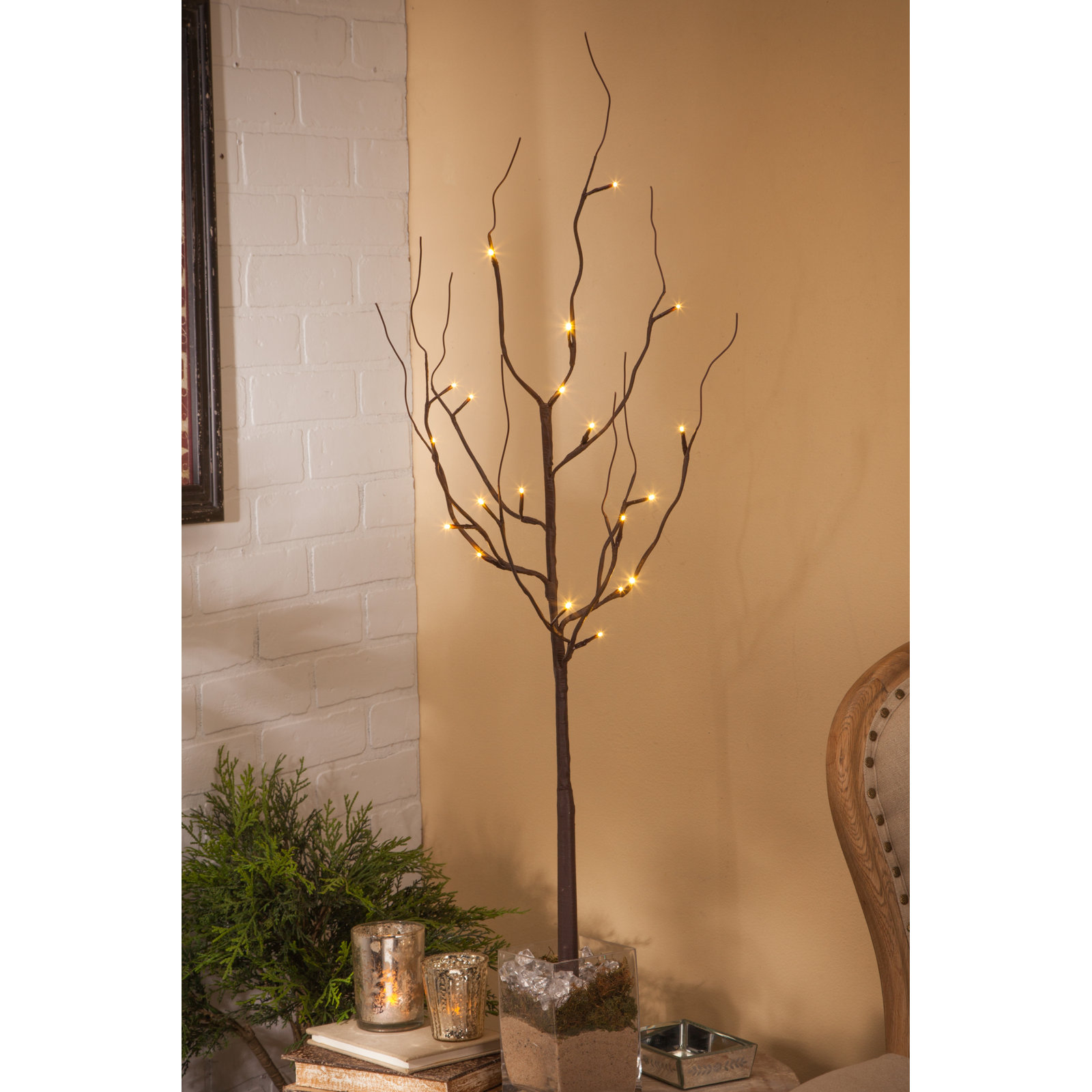 39" Brown LED Branch Set with Timer