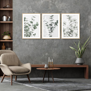 Eucalyptus par Studio III - Ensemble de 3 reproductions de cadres photo sur bois (Ensemble de 3)