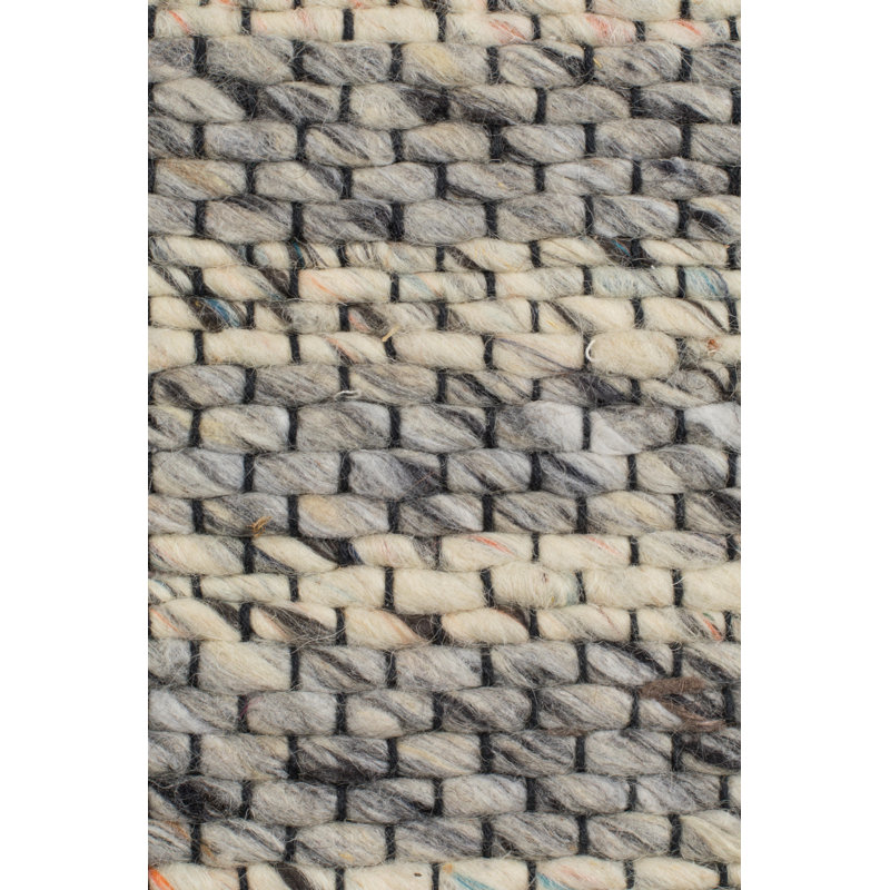 Frills Wool Striped Area Rug in Blue/Gray