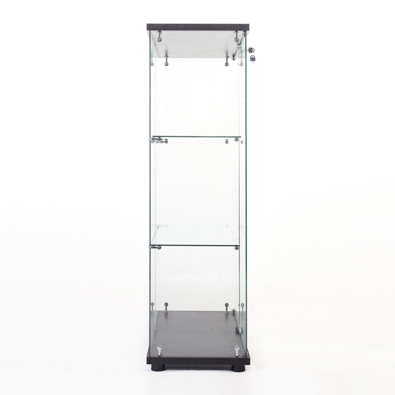 Vitrine à une porte à 3 tablettes en verre noir - Créez un look accrocheur pour votre maison
