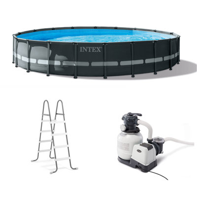 Ultra XTR Frame Round Above Ground Outdoor Swimming Pool Set