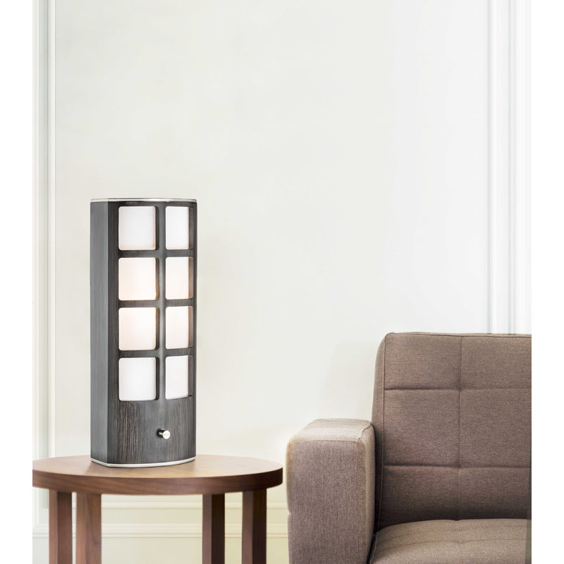 Lampe de table Ventana, 20 po, bois gris anthracite, gradateur