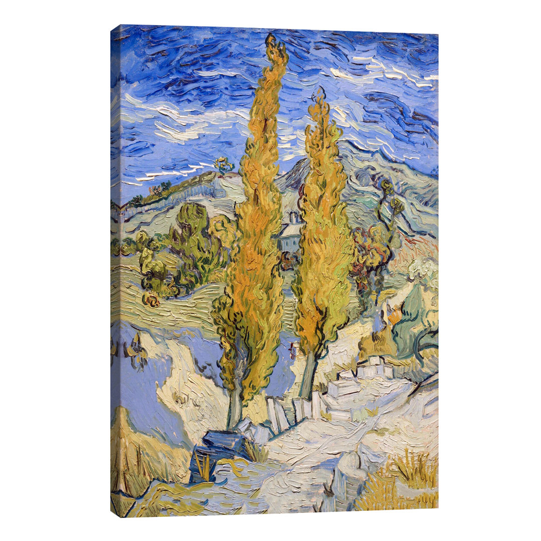 The Poplars At Saint-Remy by Vincent Van Gogh - Wrapped Canvas Painting