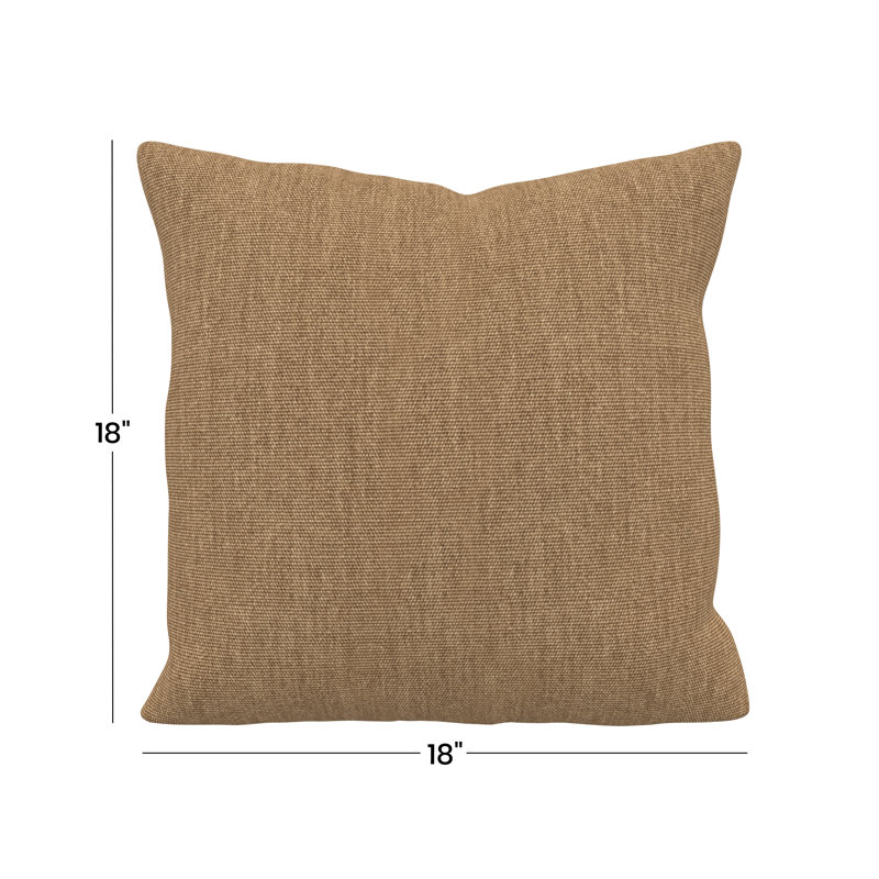 Gabi Sunbrella® Indoor/Outdoor Throw Pillow, Square 18", Canvas Heather Beige Sunbrella® Canvas