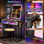 Dressing Table with Human Sensor RGB Lights, Tempered Glass Top, and Quick-Charging Station-447472077