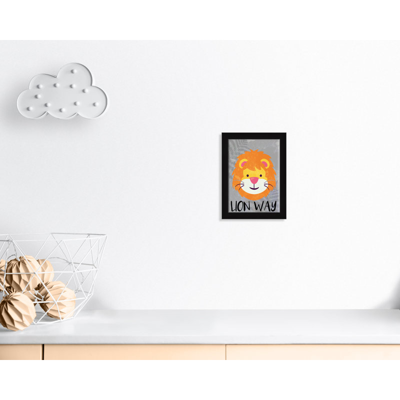 Impression sur papier Lion Way, H 14 po x l 10 po x P 0,6 po, Encadré plat noir