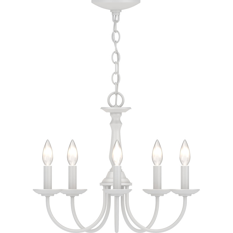 Clydeen 5-Light Indoor White Classic/Traditional Candelabra Chandelier, White