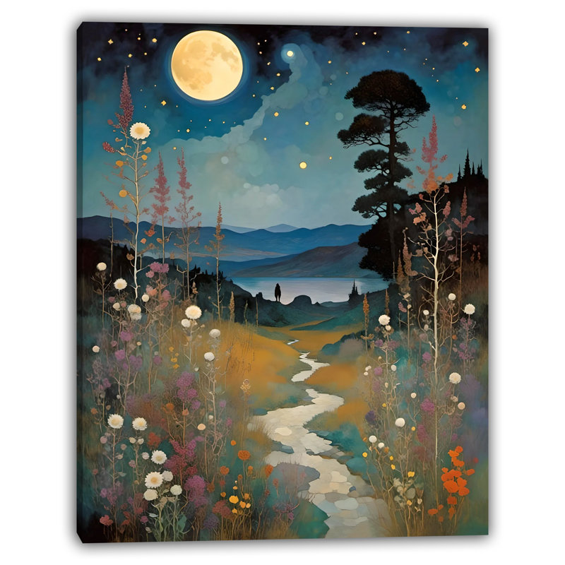 Voyage au clair de lune - Toile de fond de nuit enchantée, H 16 po x l 12 po
