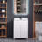 24" Mid-Century Modern Bathroom Vanity With Integrated Sink & Storage – White Wood Grain Finish
