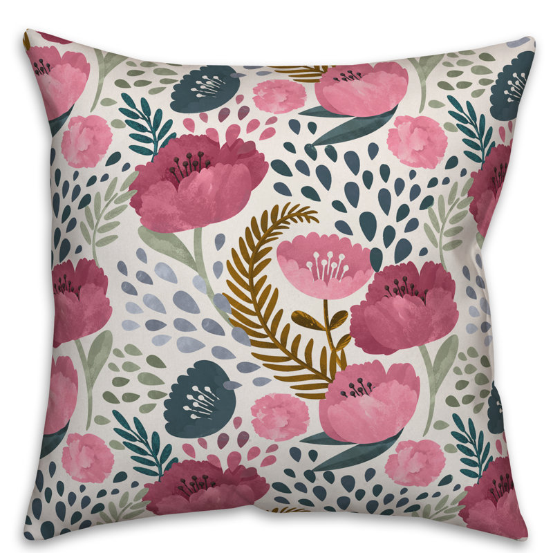Housse de coussin lombaire à motif floral