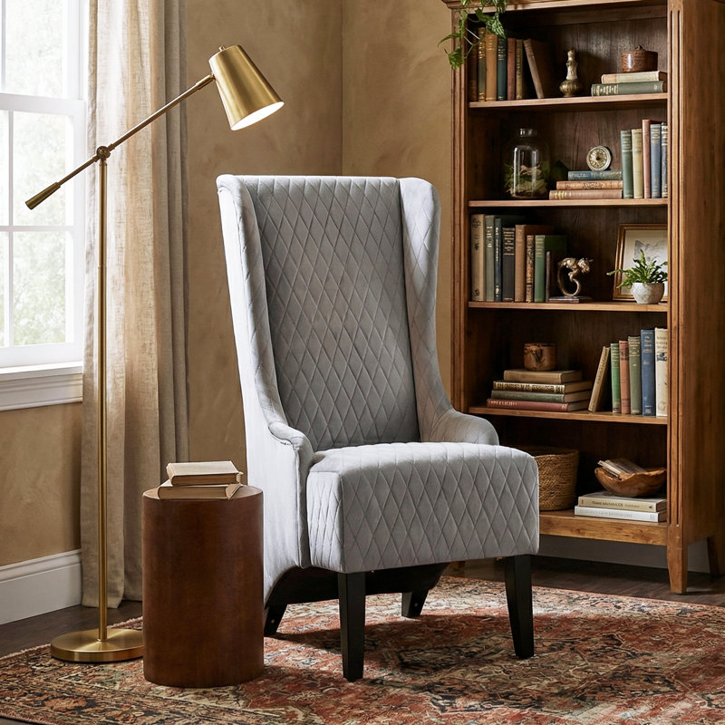 Chaise rembourrée Janayiah, Gris
