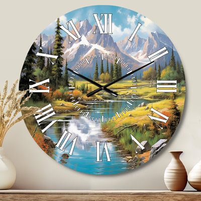 Colorado Mountain Senerity I - Landscapes White Face Wall Clock