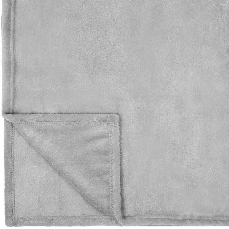 Light Grey Queen Size Plush Flannel Fleece Blanket