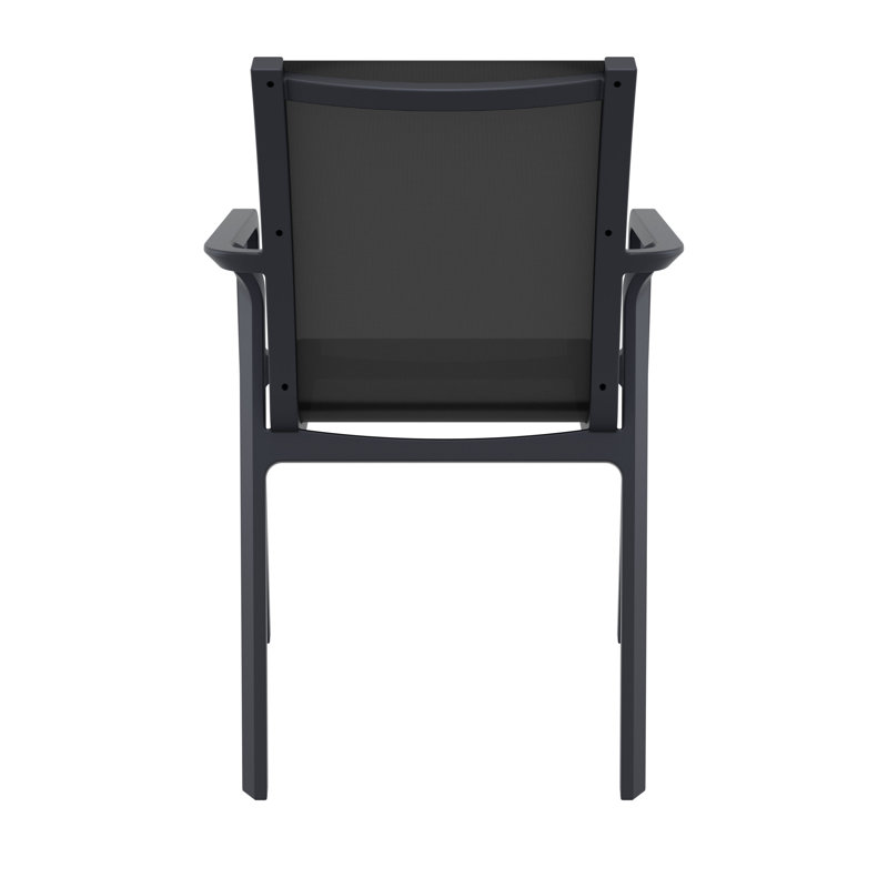 Chaise d'appoint empilable pour patio Farrah, Noir, noir, noir, noir