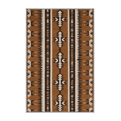  Washable Arrowhead Geometry Southwestern Area Rug