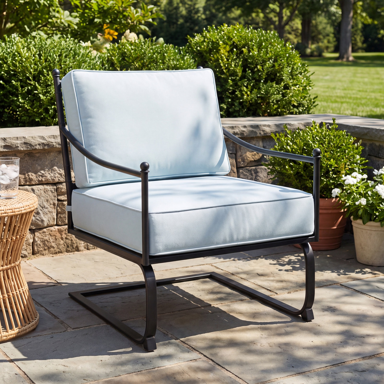 Lucier Sunbrella® Patio Lounge Chair, Canvas Skyline Sunbrella®