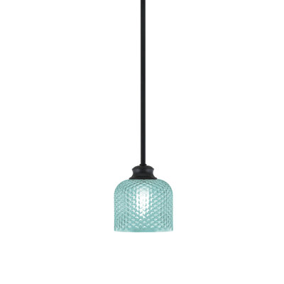 Luminaire suspendu Quapaw avec verre texturé de 6 po