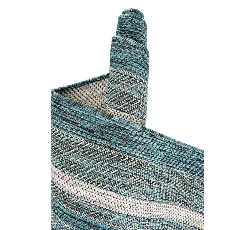 Tapis intérieur / extérieur Sevinc, Ovale 5 pi x 8 pi, Dark Teal