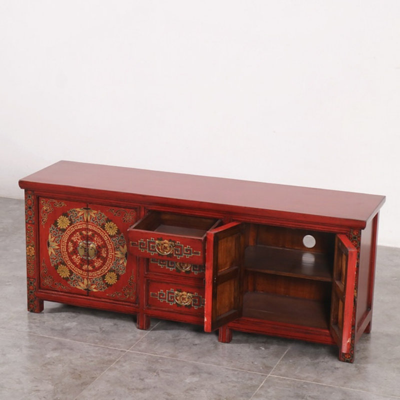 Meuble télé rouge rétro