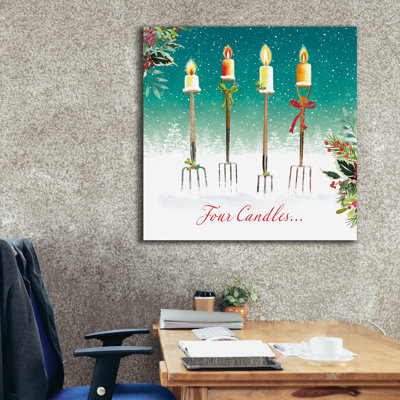  «Four Candles» par Elle Media Group, art mural sur toile, 37 po x 37 po