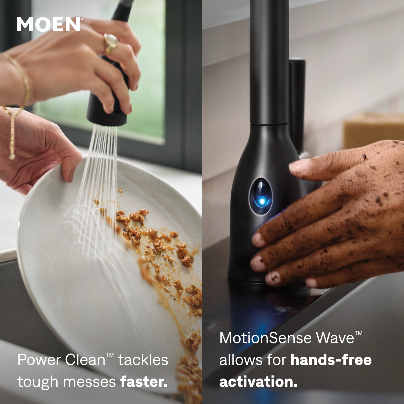 Moen Align MotionSense Spring Faucet, Black Stainless