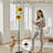  68.5" Standing Floor Lamp Bright Sunflower Turquoise Brown Splatter Dimmable Metal Pole Lamp with Linen Lampshade LED Bulb Included