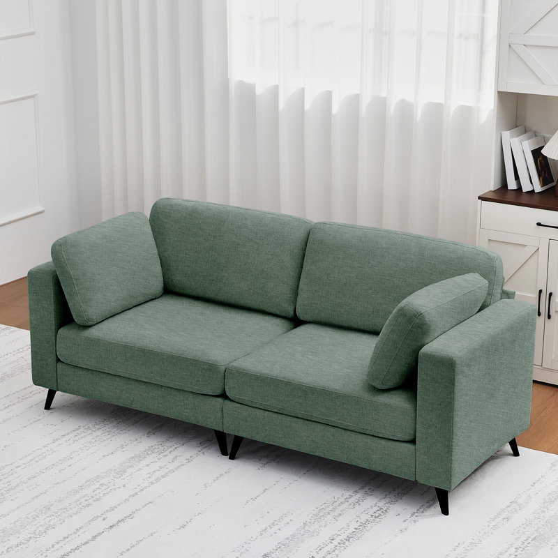 Canapé en tissu doux avec coussins moelleux, Vert