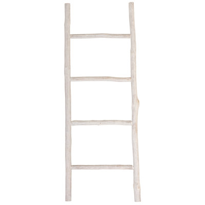 WHITE WOODEN SHELF LADDER