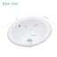 Lavabo de salle de bain semi-encastré 17 po x 16 po - Comptoir en céramique blanche avec trop-plein