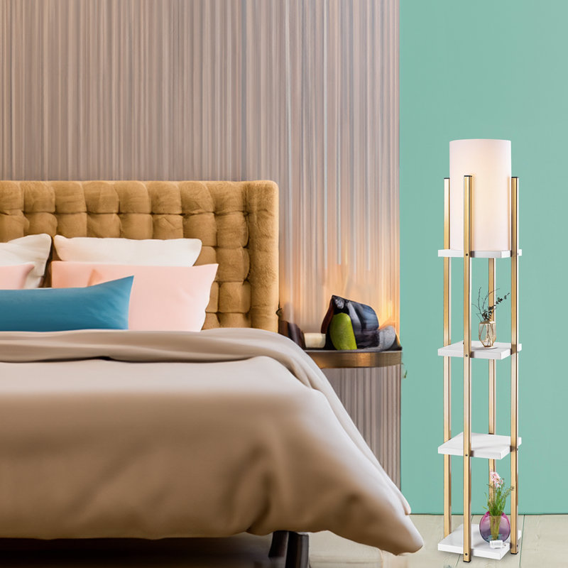 Saeshta 51.18'' Column Floor Lamp, White