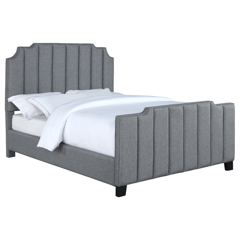 Upholstered Full Panel Bed Light Grey, Full / Double