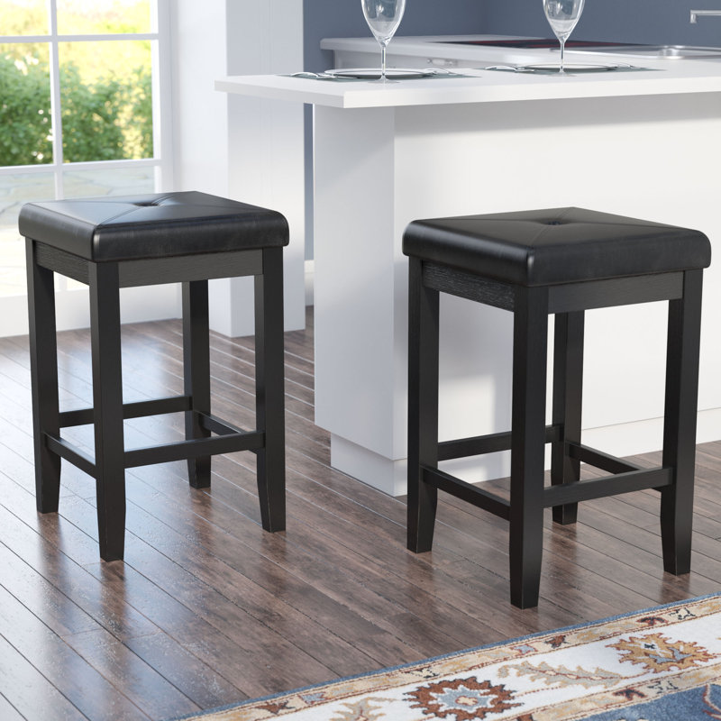 Tabouret de bar et de comptoir Diamondback, Noir, Tabouret de comptoir (siège d'une hauteur de 24,2