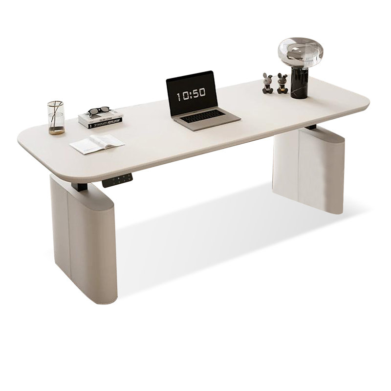 Bureau rectangulaire à hauteur réglable, H 51,18 po x l 70,87 po x P 31,5 po, Blanc