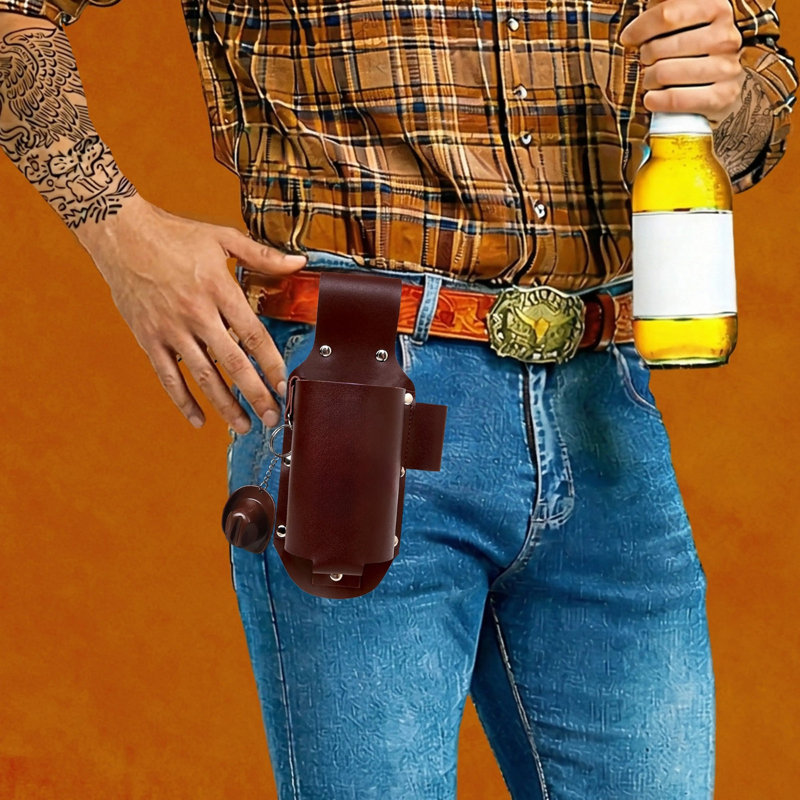 Couvre-bouteille en cuir pour hommes