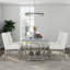 Ensemble de table de salle à manger 72 pouces avec chaises blanches Boucle-709107832-709107833