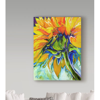 'Sunflower In July' Acrylic Painting Print on Wrapped Canvas