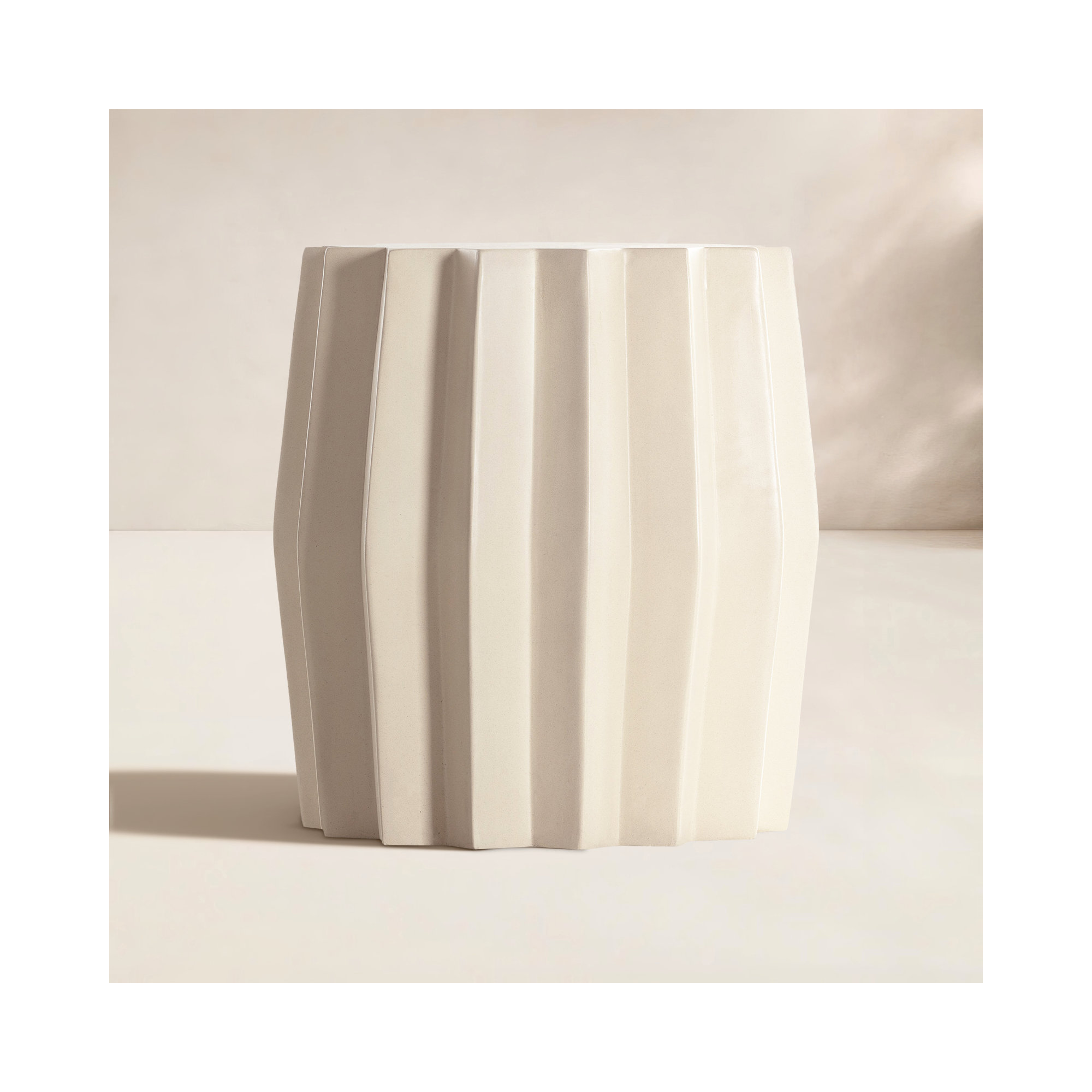 Donlon 18.5'' W x 18.5'' D Outdoor Side Table, Parchment White