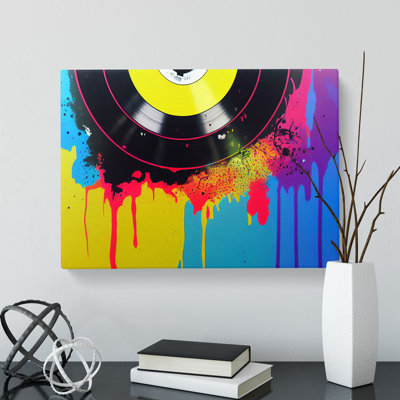 Vinyl Record Splash Abstract - Wrapped Canvas